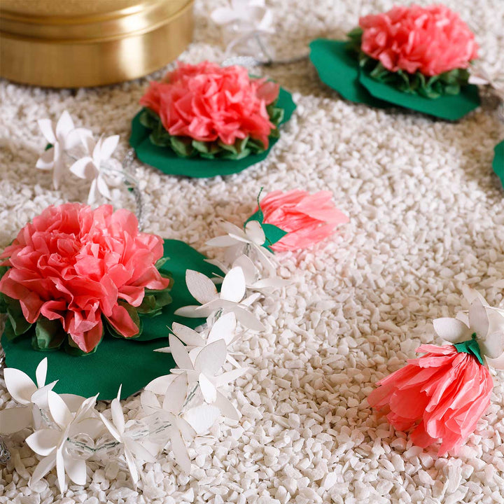 Handmade Pink Lotus Paper Toran