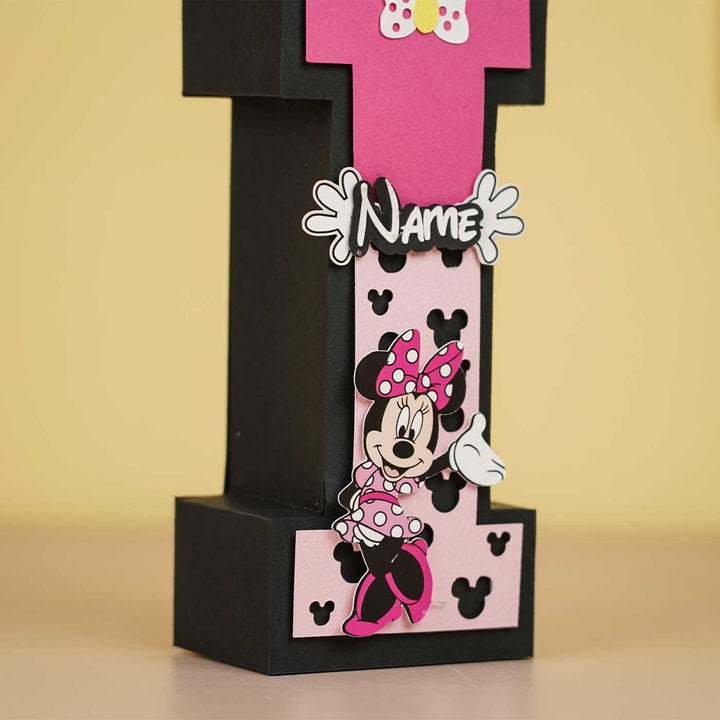 Personalized Printed Minnie 3D Cardstock Monogram For Kids