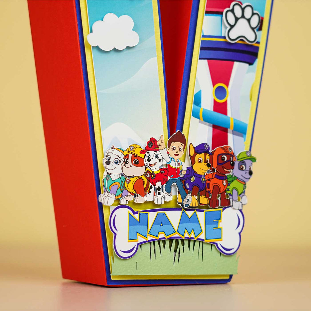 Personalized Printed Paw Patrol 3D Cardstock Monogram For Kids