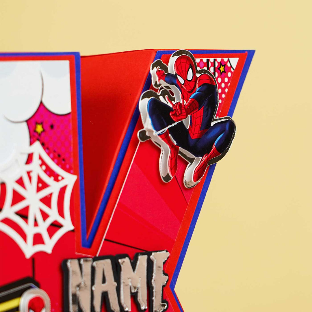 Personalized Printed Spiderman 3D Cardstock Monogram For Kids