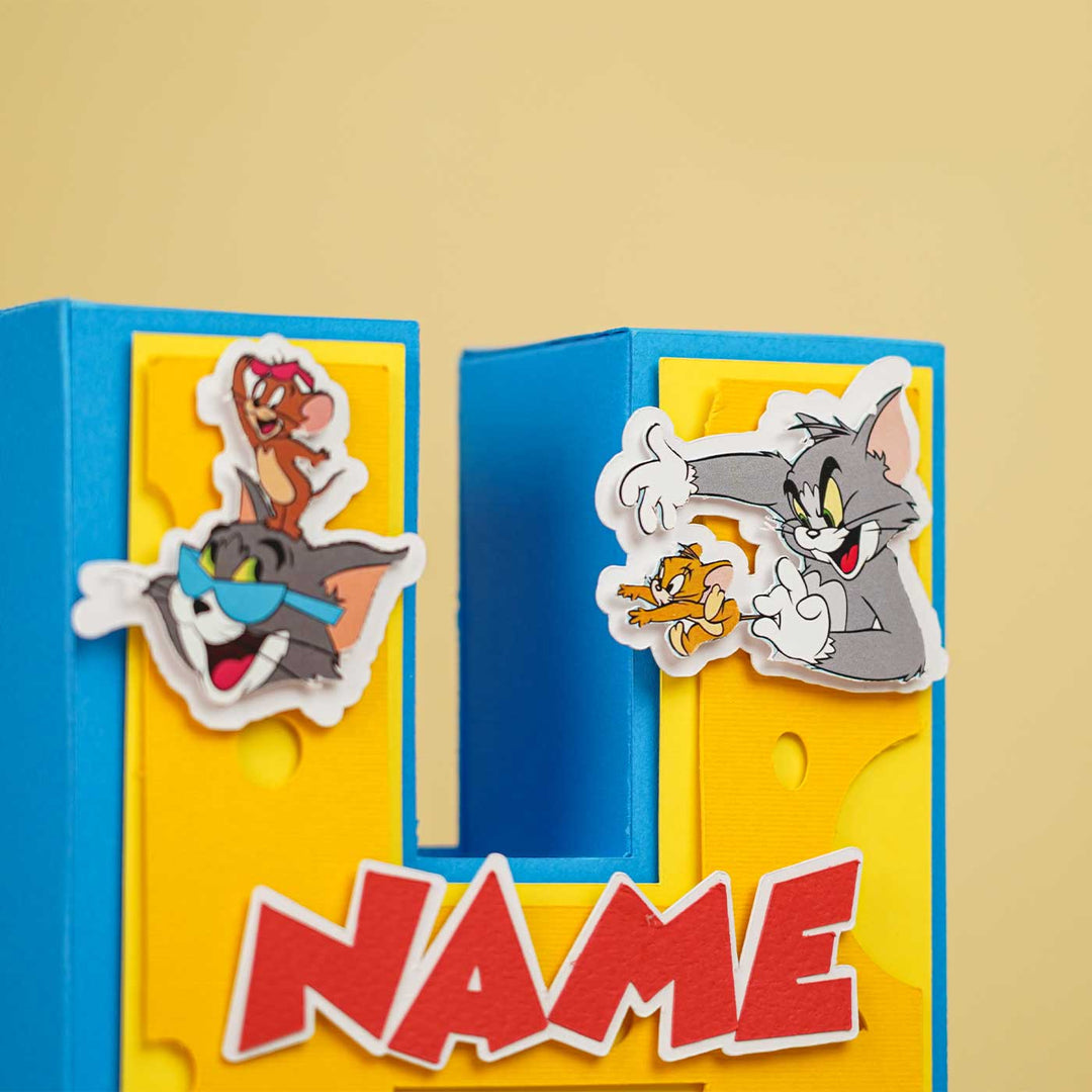 Personalized Printed Tom & Jerry 3D Cardstock Monogram For Kids