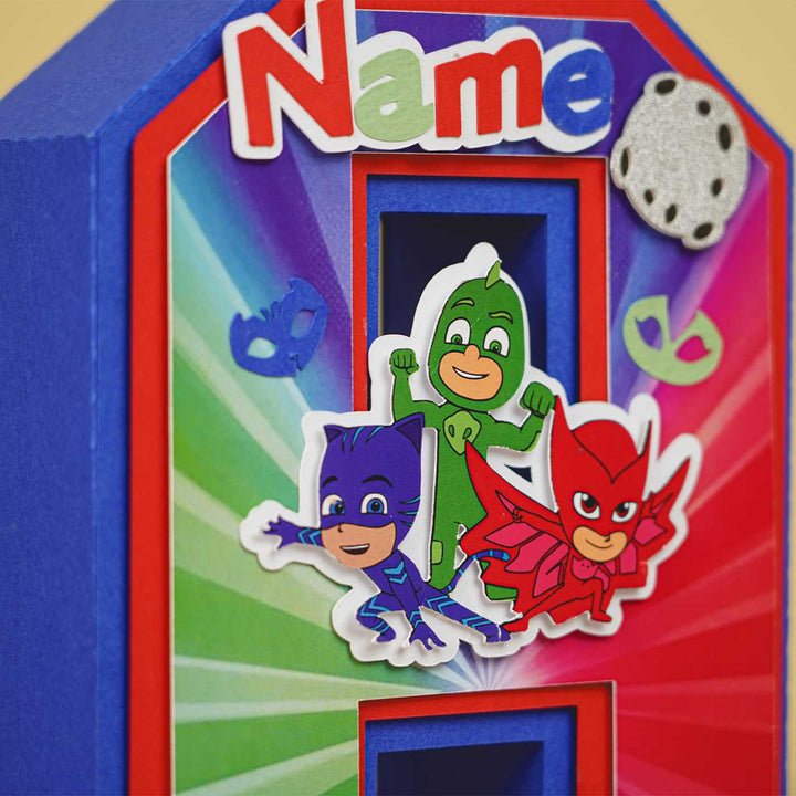 Personalized Printed PJ Masks 3D Cardstock Monogram For Kids