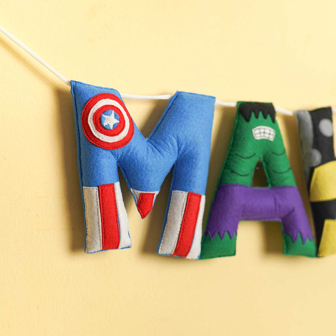 Personalized Handmade Superhero theme Felt Kids Bunting