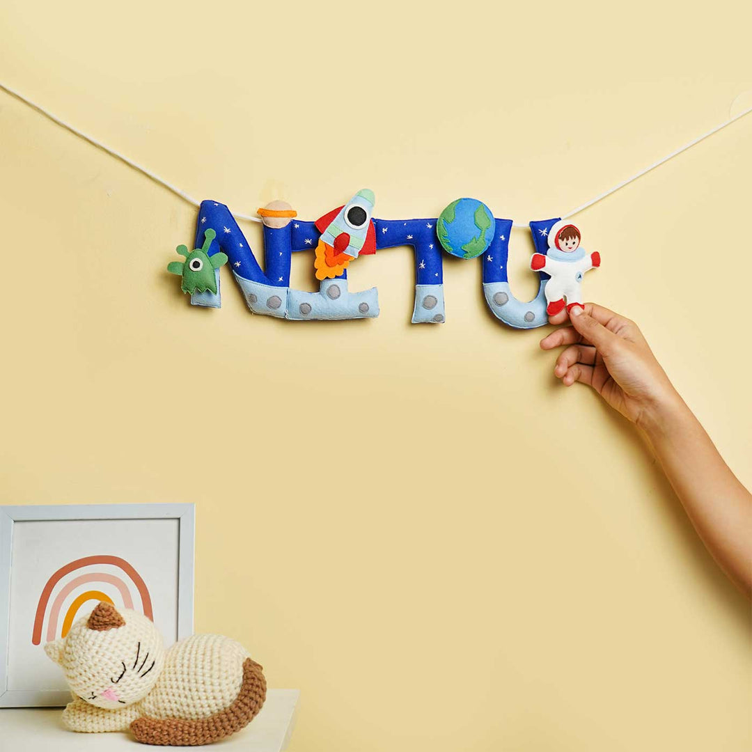 Personalized Handmade Space theme Felt Kids Bunting