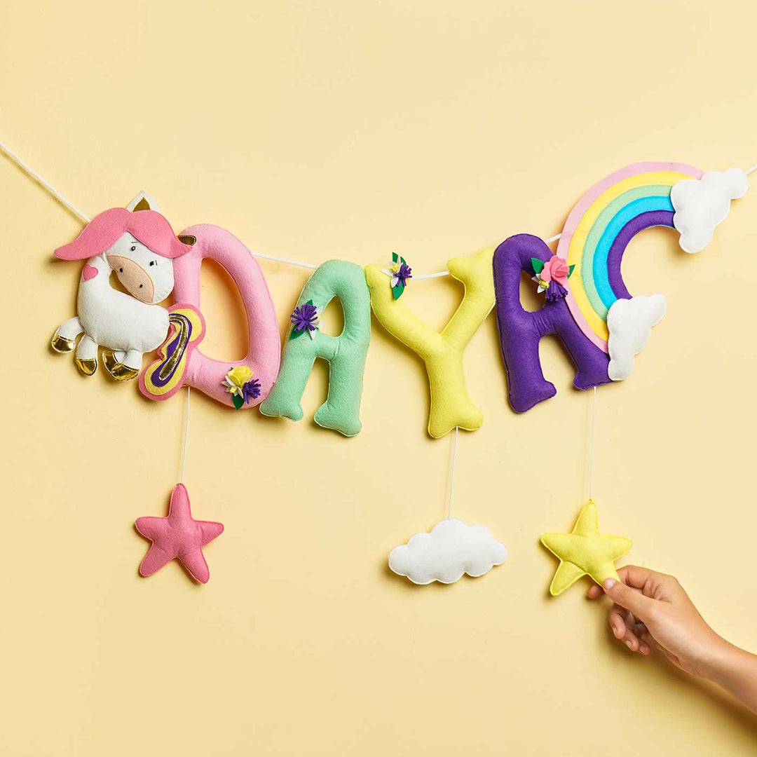 Personalized Handmade Unicorn & Rainbow theme Felt Kids Bunting