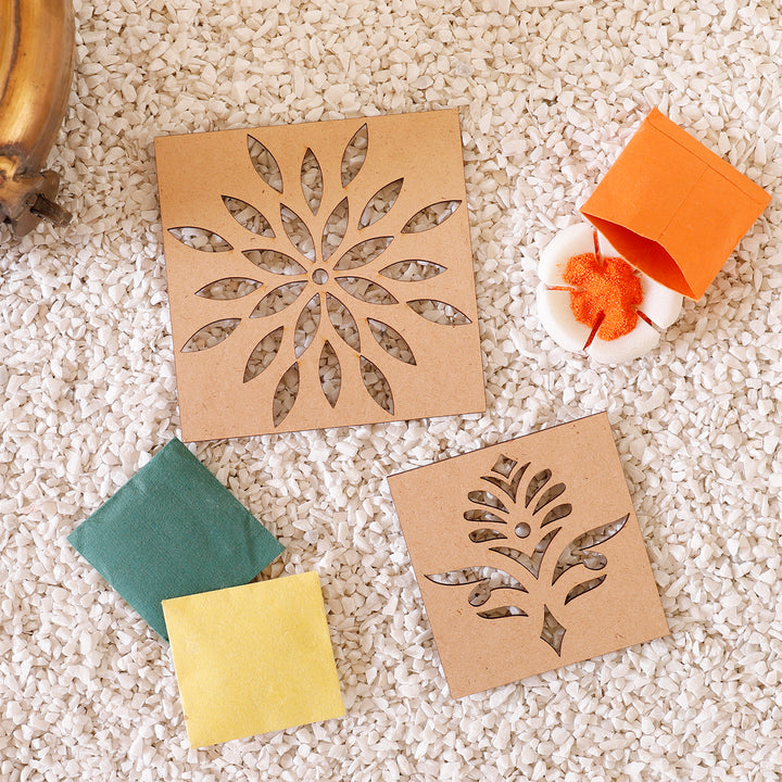 Reusable Rangoli Floral DIY Kit | Set of 5