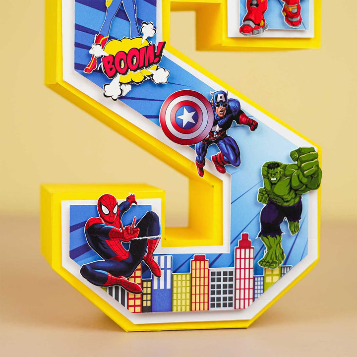 Personalized Printed Superhero 3D Cardstock Monogram For Kids