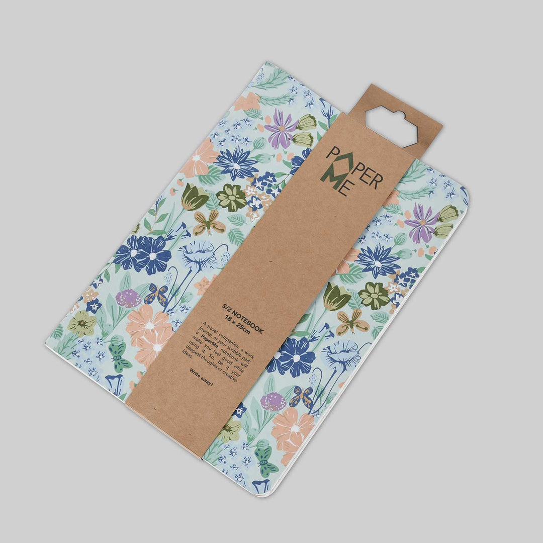 Handmade Blue Floral Notebook | Set of 2