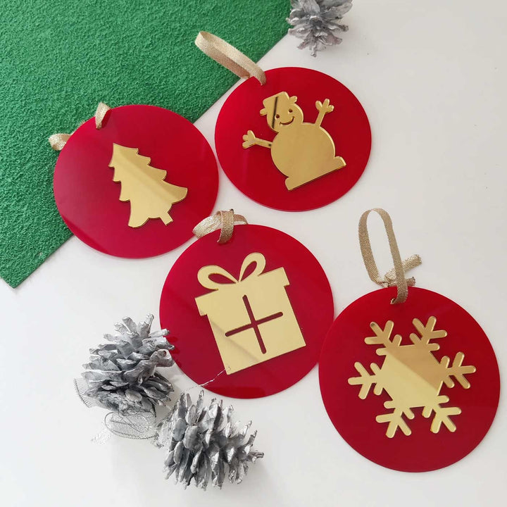 Handmade Acrylic Christmas Ornaments | Set Of 4