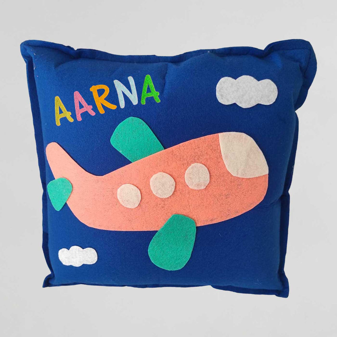 Personalized Handmade Aeroplane Theme Felt Kids Pillow