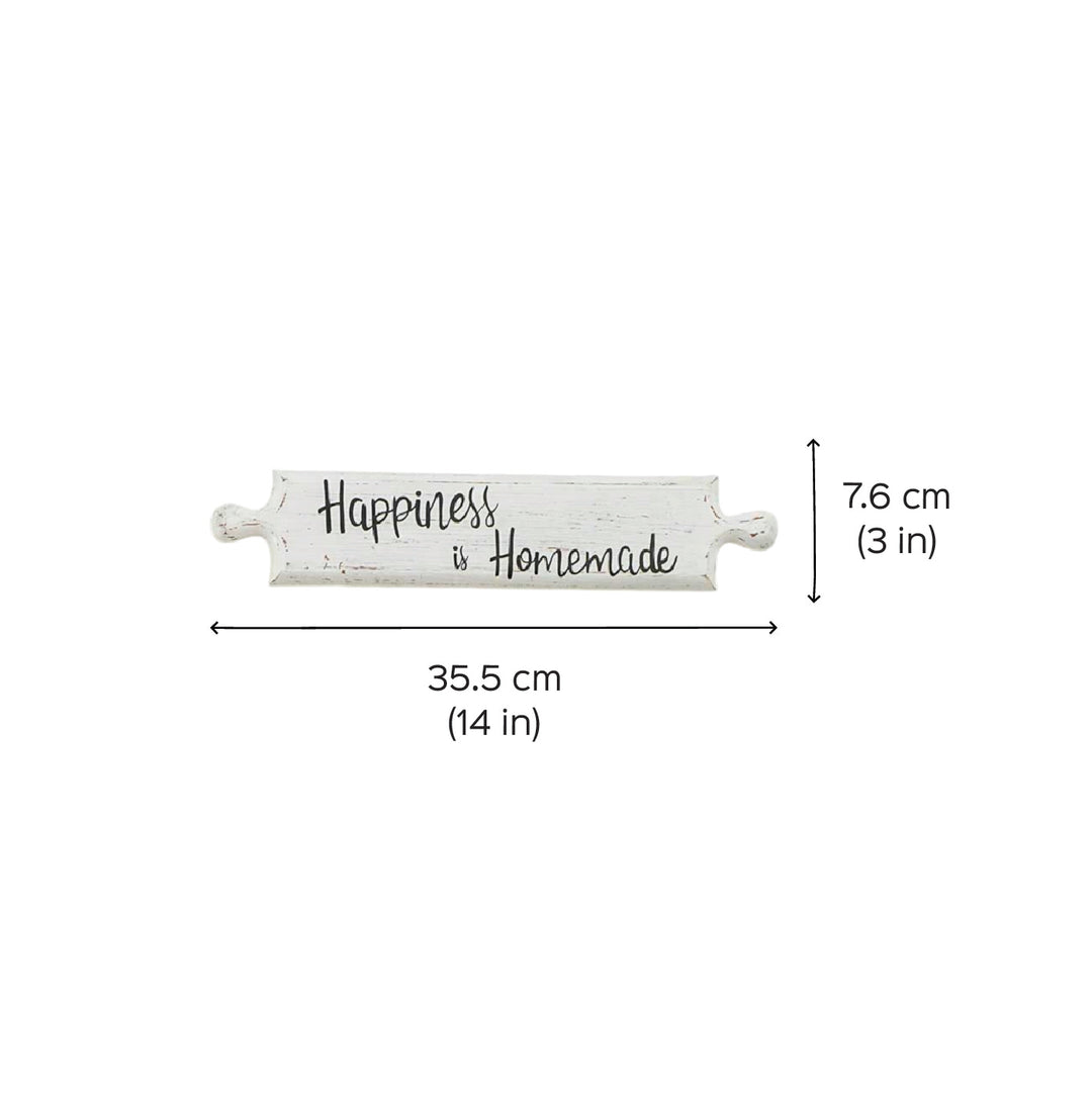 Handmade "Happiness Is Handmade" Wooden Rolling Pin Wall Art