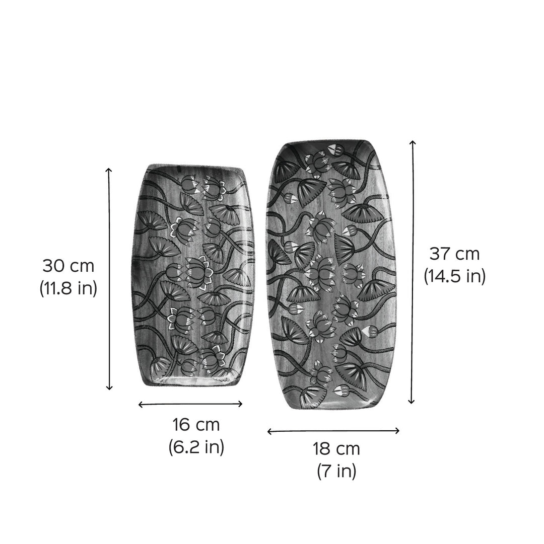 Hand-Painted Pattachitra Reva Wooden Tray