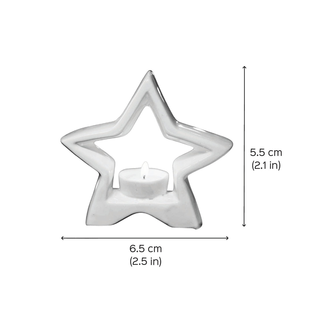 Star Shaped Ceramic Tealight Holders For Christmas Decoration