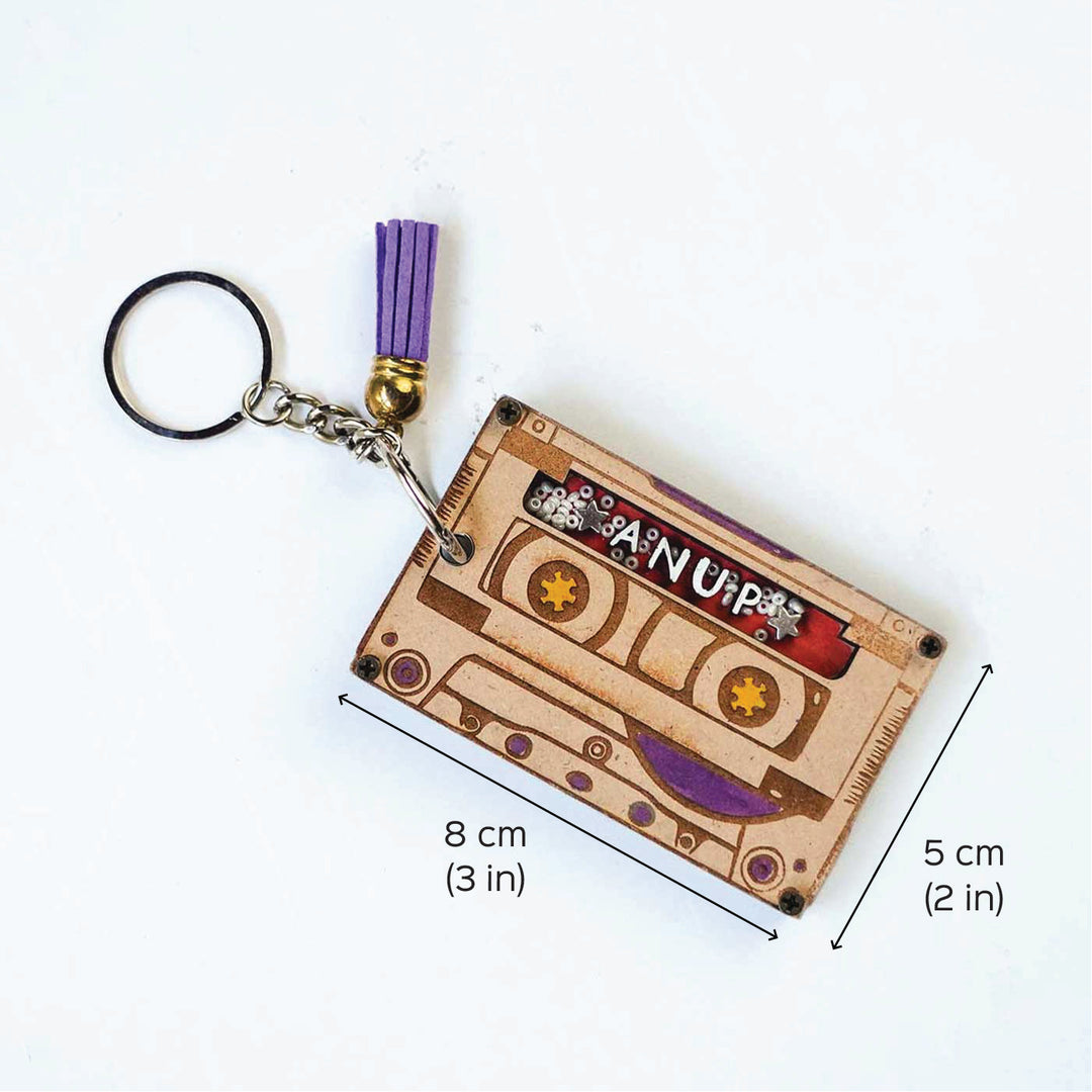 Personalized Cassette Shaped Keychain