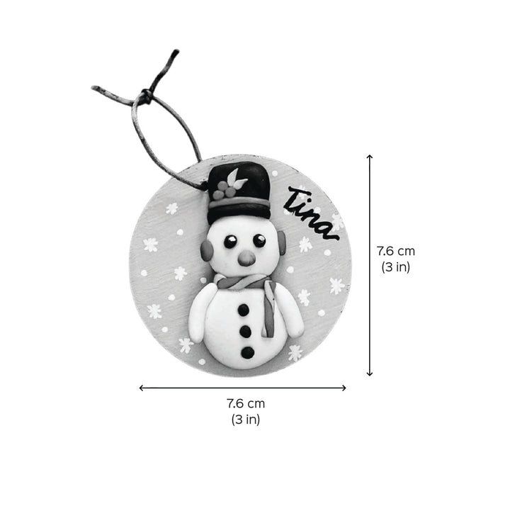 Personalized Clay Snowman Ornament/ Fridge Magnet  For Christmas Decoration