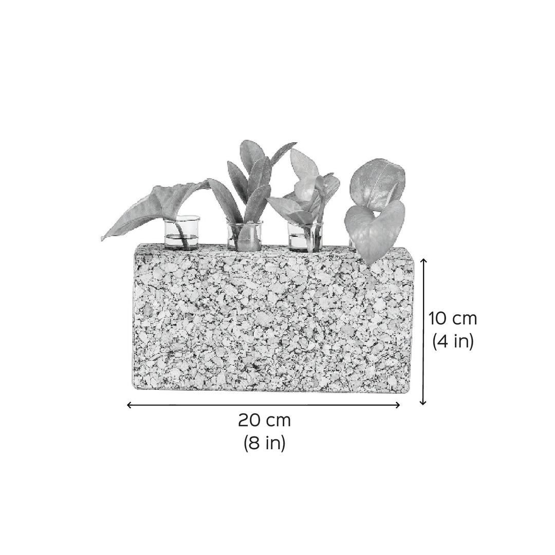 Handmade Blooming Brick' Test Tube Cork Planter