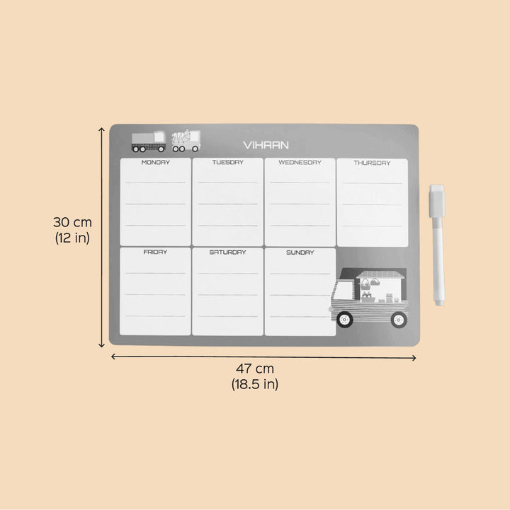 Personalized Triangle Tango Theme Wooden Meal Planner