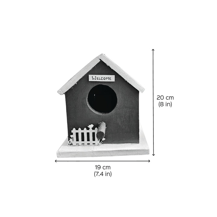 Hand-Painted Green & Yellow Bird House