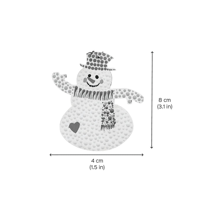 Hand-Painted Snowman Dot Art Mdf Wood Ornament For Christmas Tree Decoration