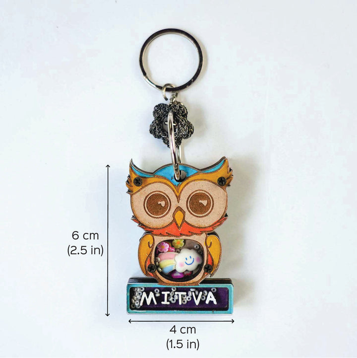 Personalized Cute Owl Keychain For Kids