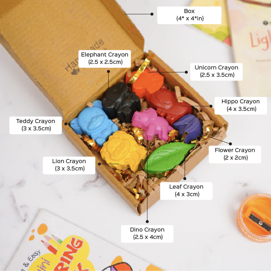 Handmade Assorted Jungle Safari Theme Wax Crayons | Set Of 8