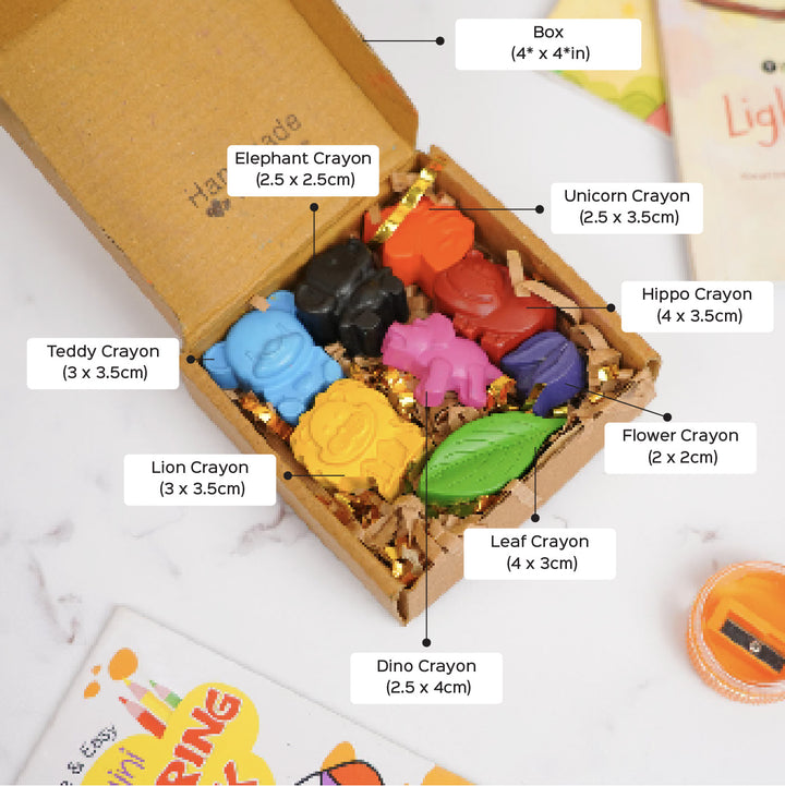 Handmade Assorted Jungle Safari Theme Wax Crayons | Set Of 8