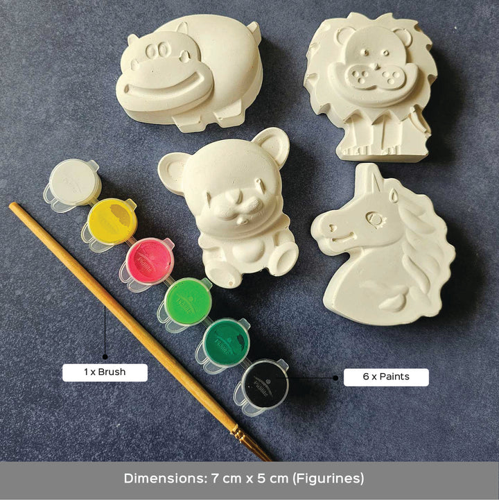 Assorted Ready to Paint Animal Theme Clay DIY Kit | Set of 6