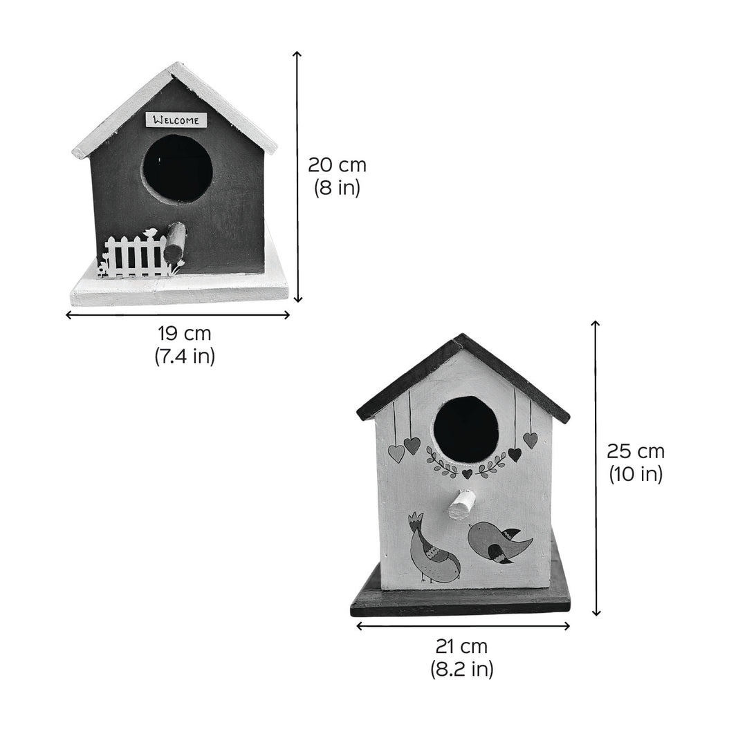 Hand-Painted Purple & White Bird House