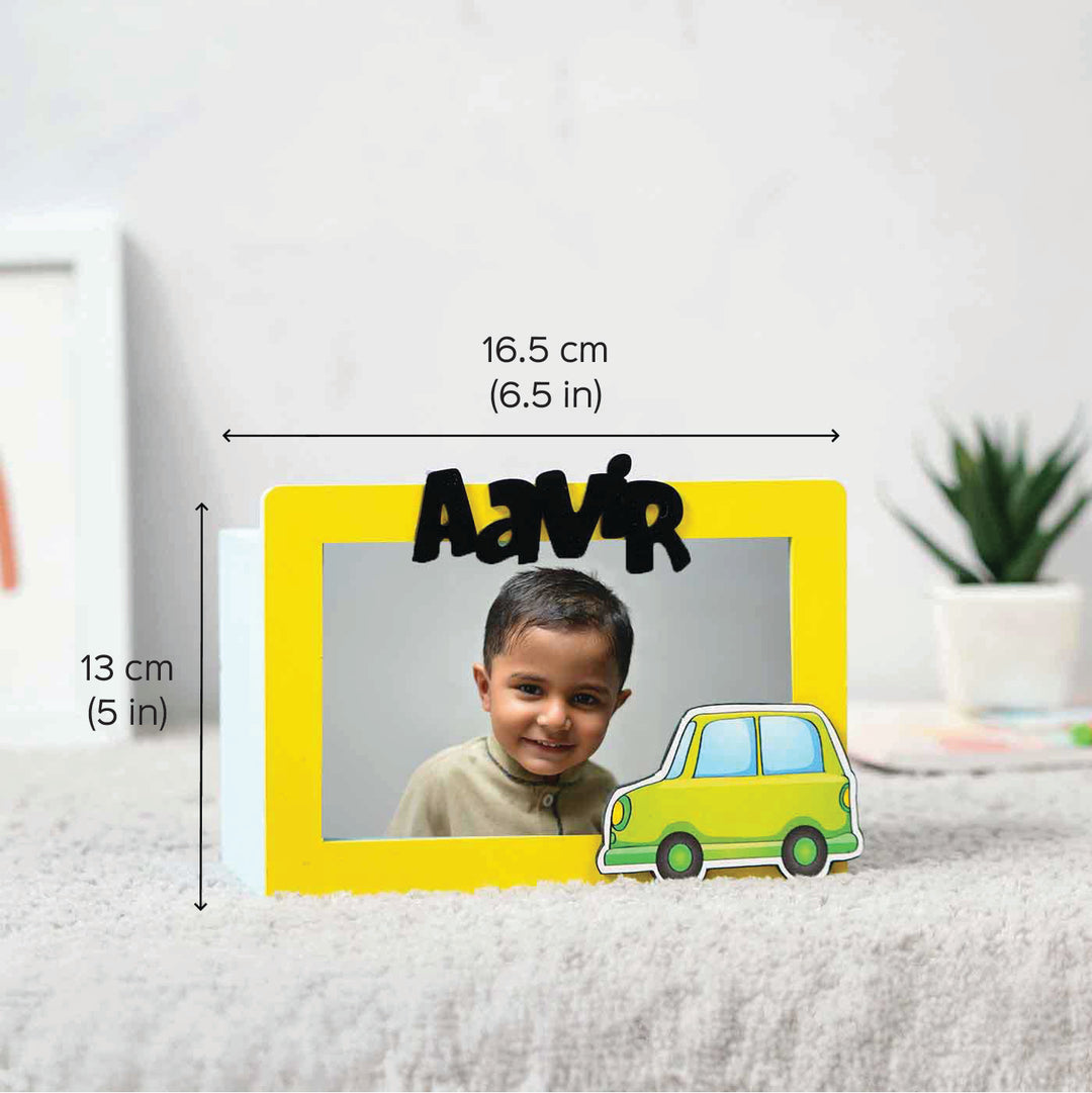 Photo Personalized Car Theme Frame With Piggy Bank