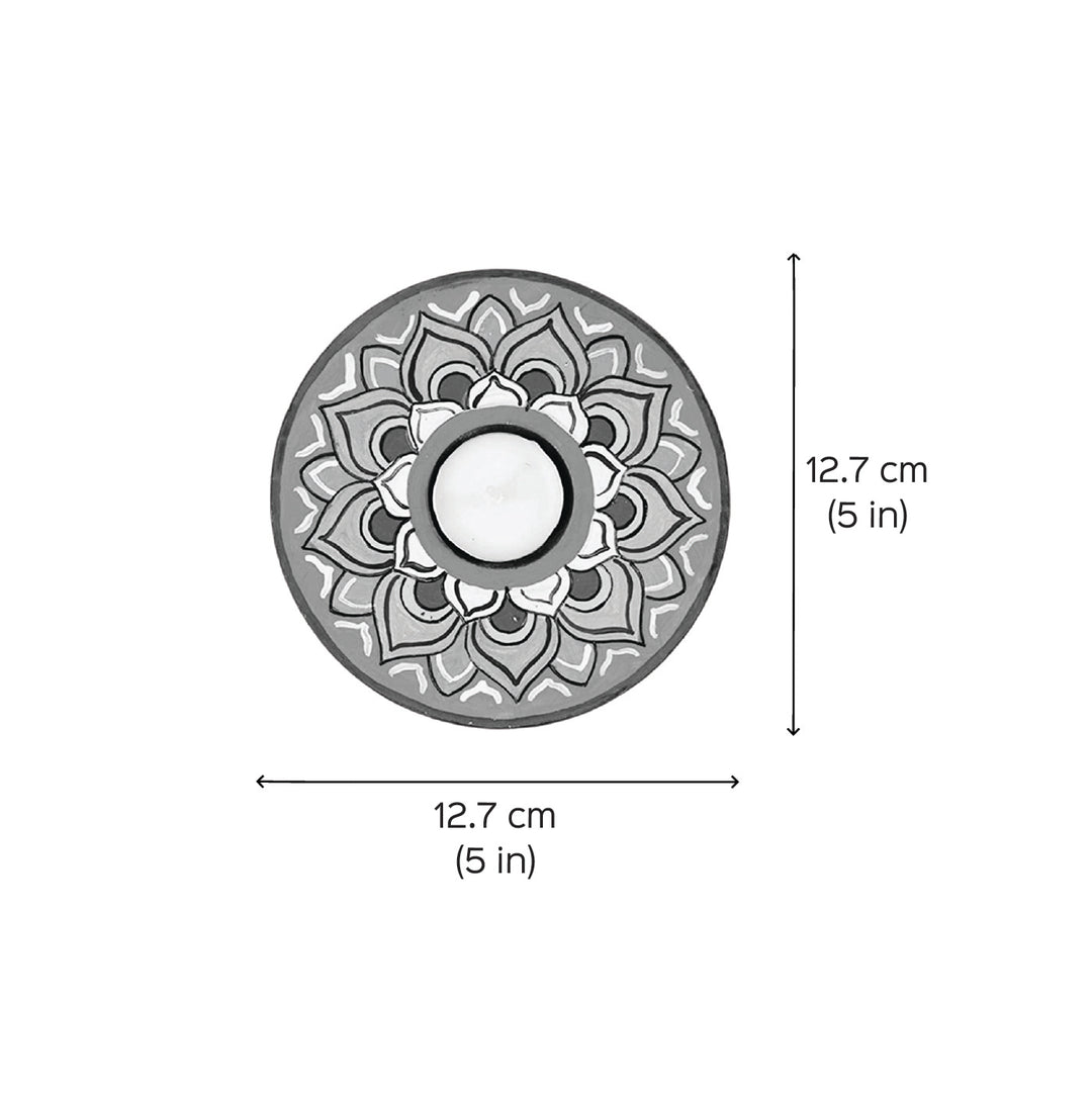 Handmade Multicolour Lotus Wooden Tealight Holder