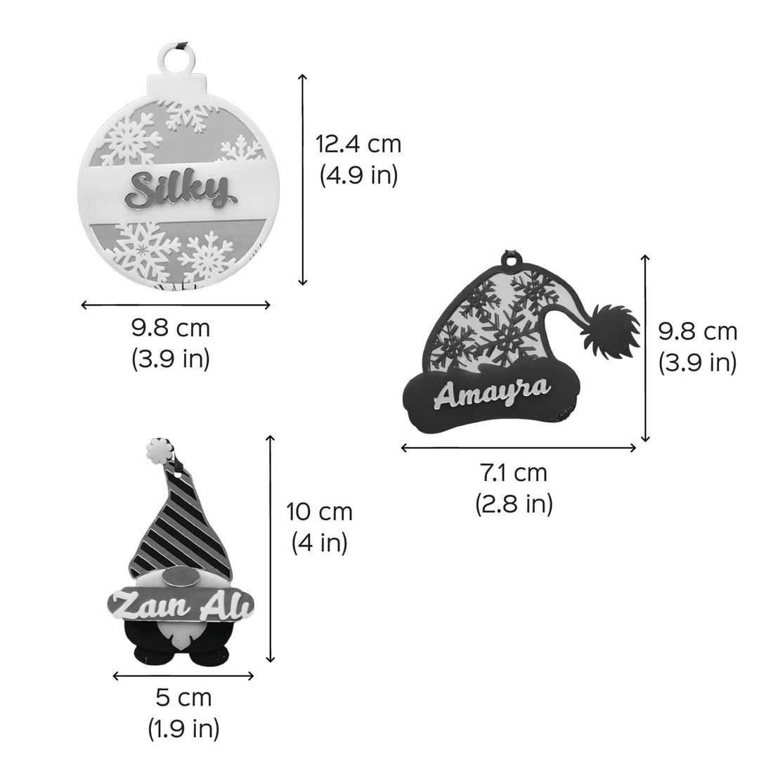 Personalized Layered Acrylic Ornaments For Christmas Tree Decoration