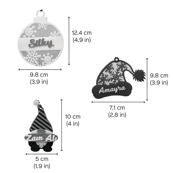 Personalized Layered Acrylic Ornaments For Christmas Tree Decoration