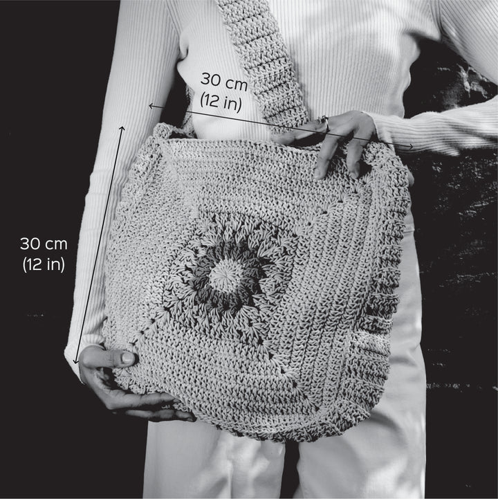 Handmade Crochet Chrysanthemum Quad Spirit Crossbody Bag