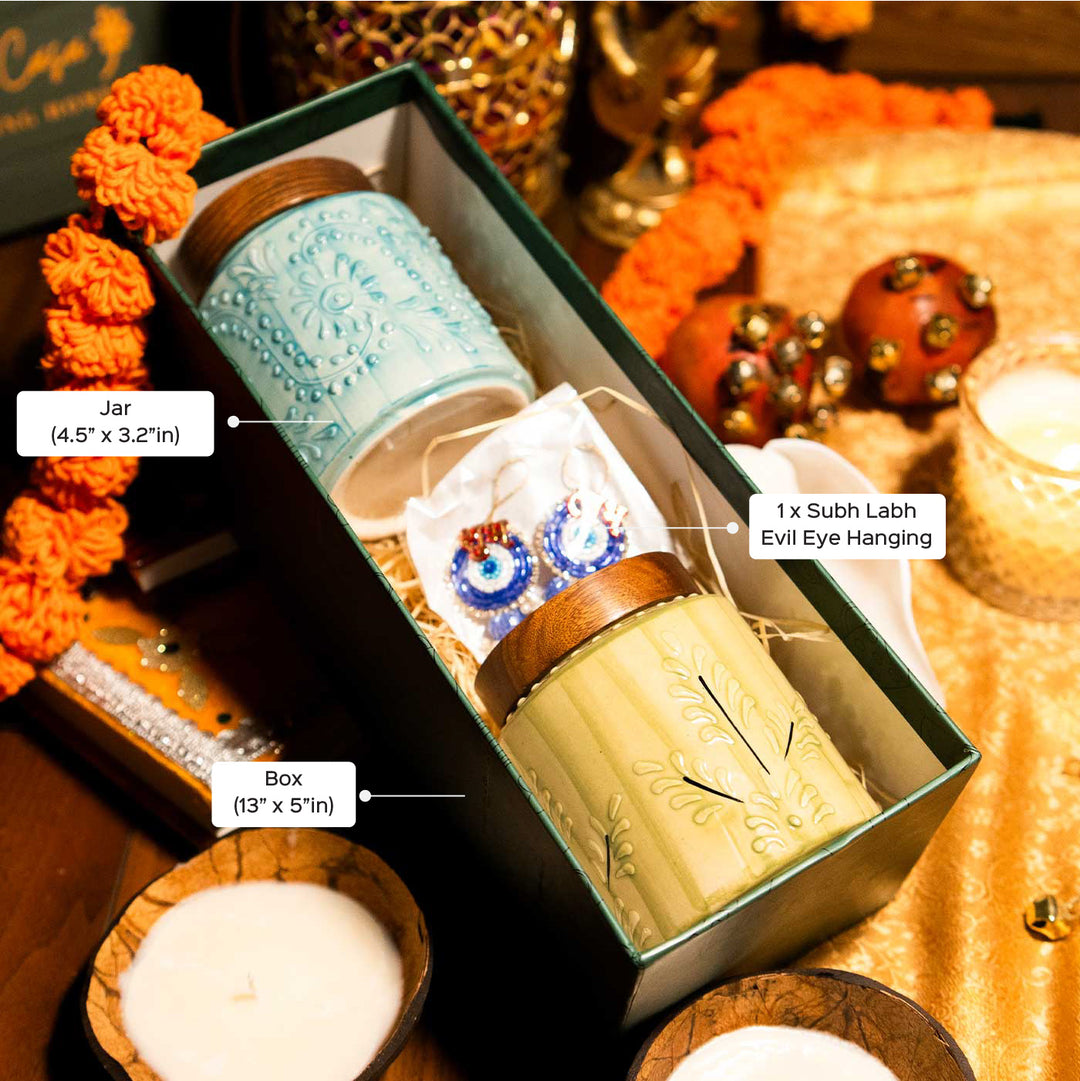 Premium Artistry Jar Diwali Ceramic Gift Hamper | Set Of 3