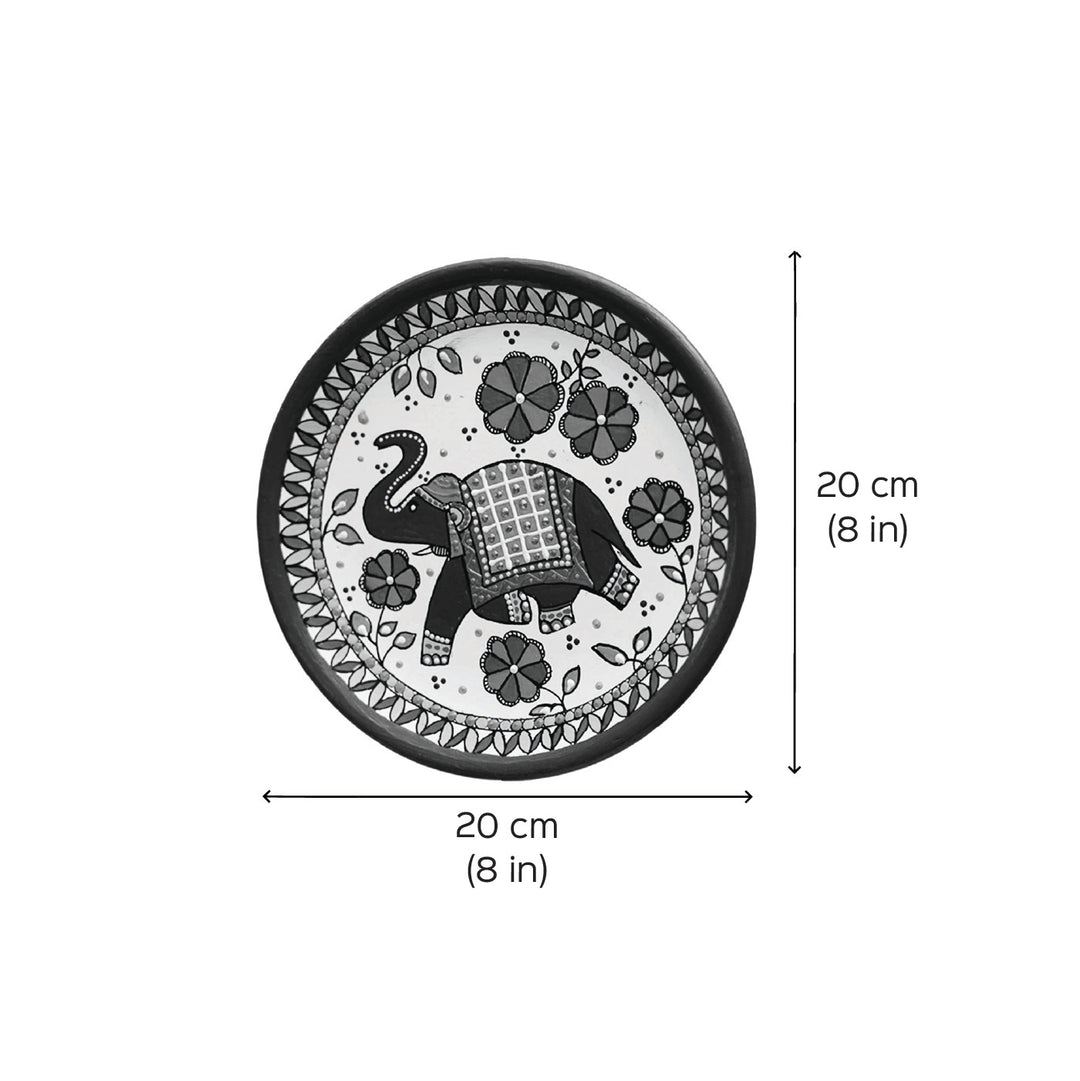 Handmade Terracotta Madhubani Design Wall Plate