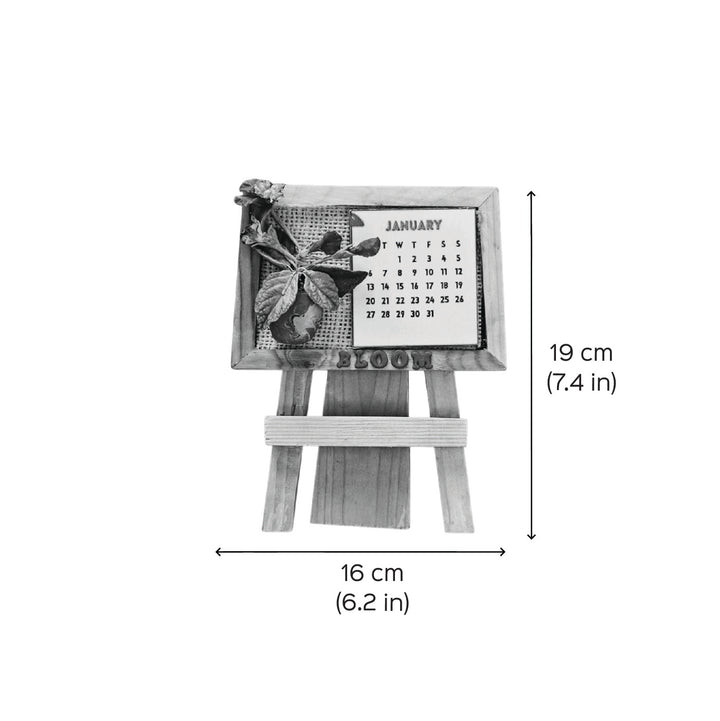 Handmade Poppy Flower 2025 Clay Desk Calendar