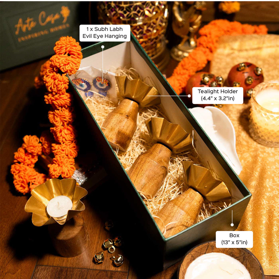 Premium Rustic Charm Diwali Metal Gift Hamper | Set Of 5