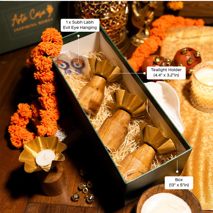 Premium Rustic Charm Diwali Metal Gift Hamper | Set Of 5