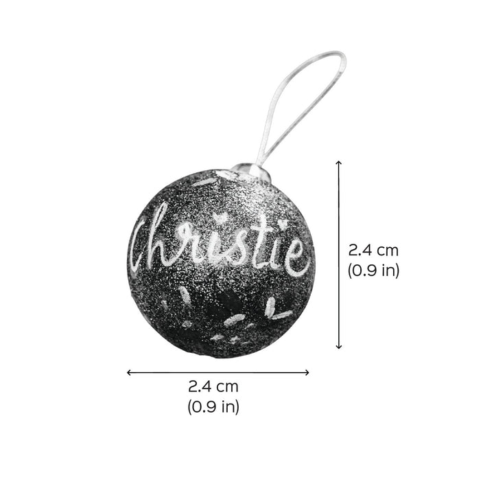 Personalized Sparkle Small Ball Ornaments For Christmas Tree Decoration | Set Of 4