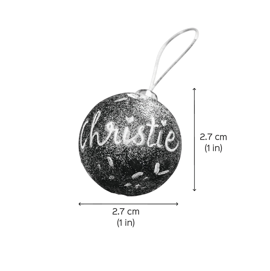 Personalized Sparkle Large  Ball Ornaments For Christmas Tree Decoration | Set Of 4