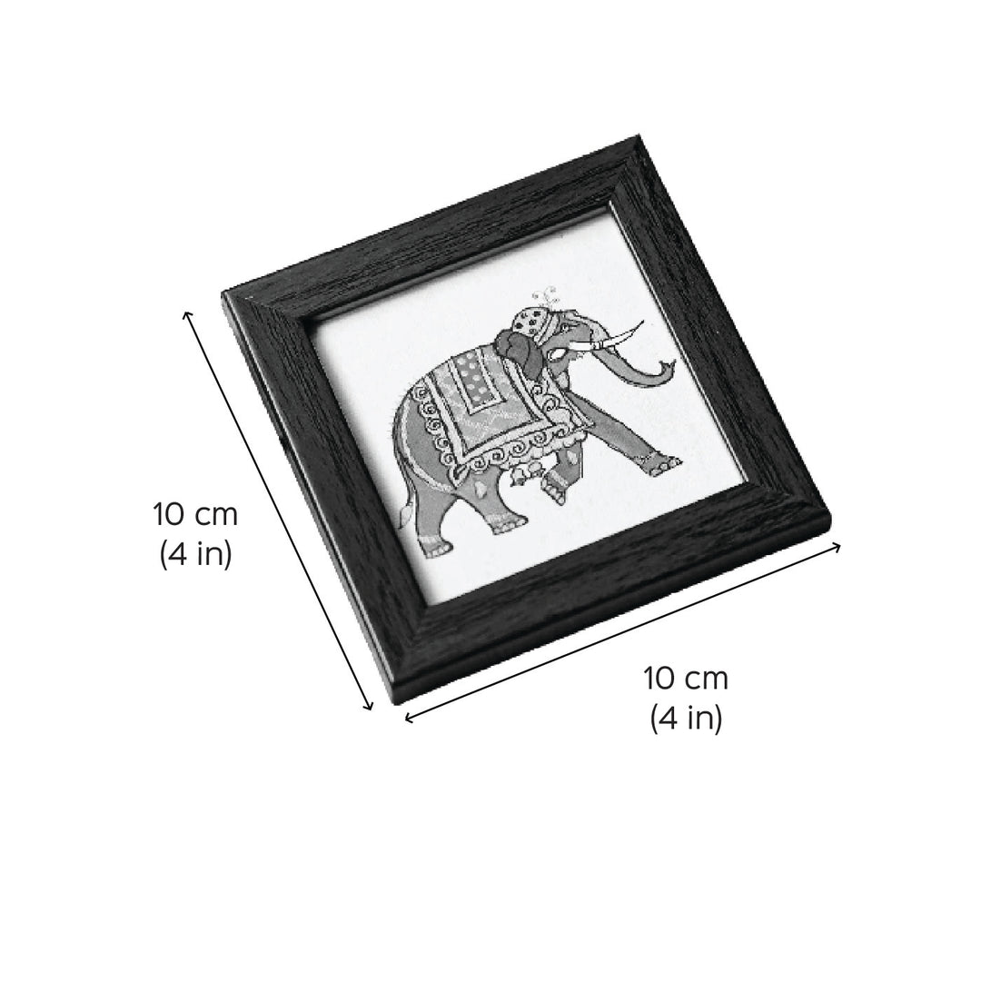 Handmade Elephant Theme Tea Coasters | Set of 4