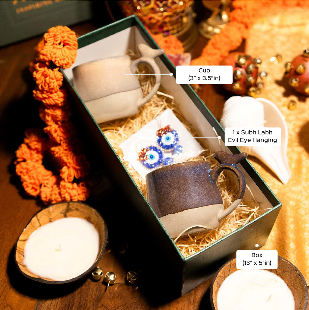 Premium Bird And Bloom Diwali Ceramic Gift Hamper | Set Of 3