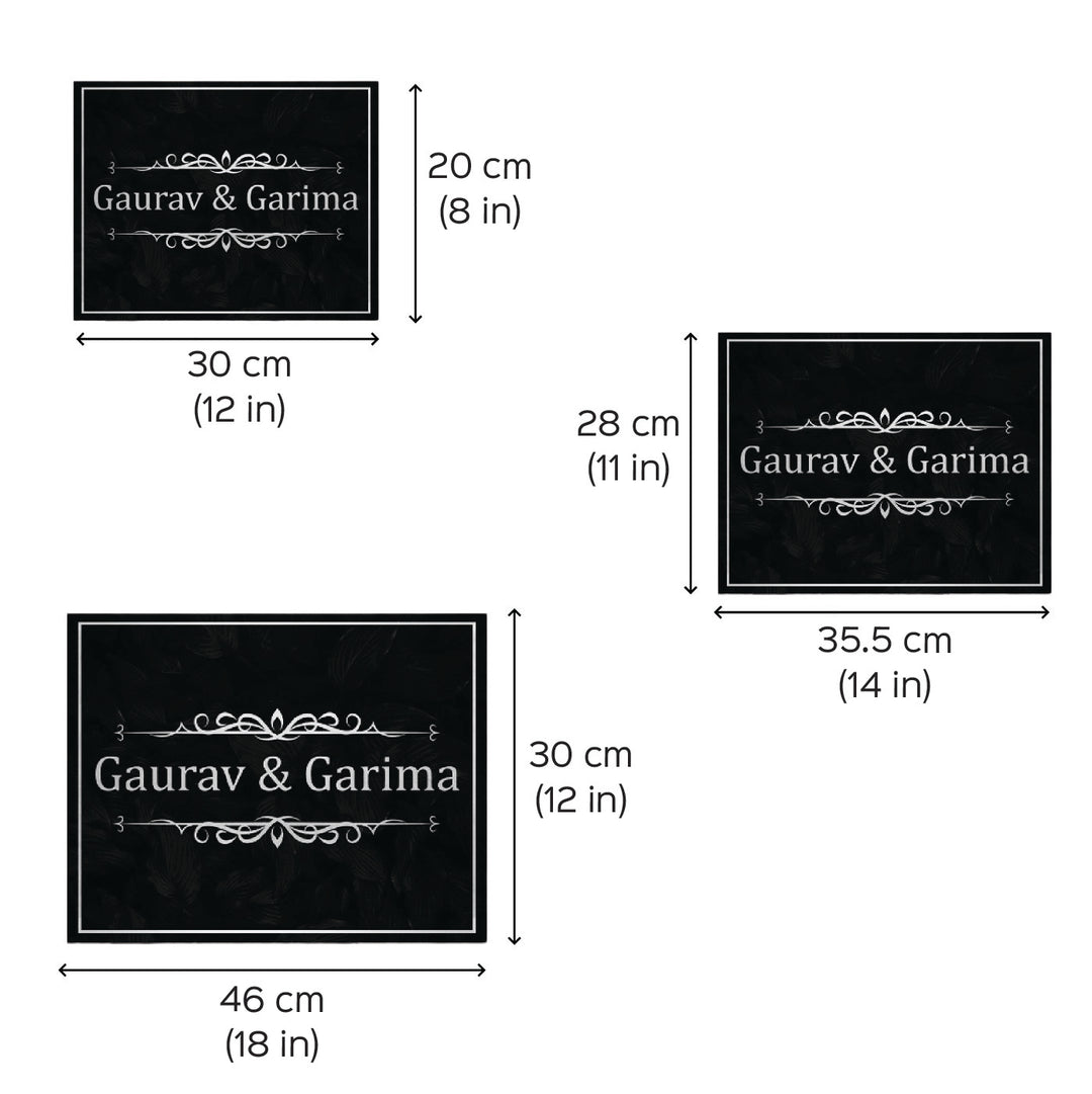 Printed Floral Wooden Rectangle Nameplate For Family