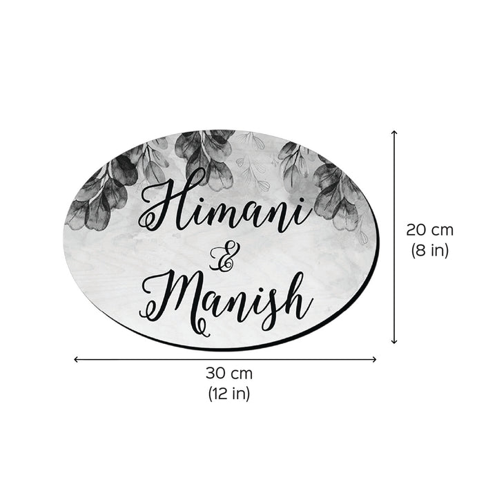 Personalized Printed Spring Floral Wooden Oval Nameplate