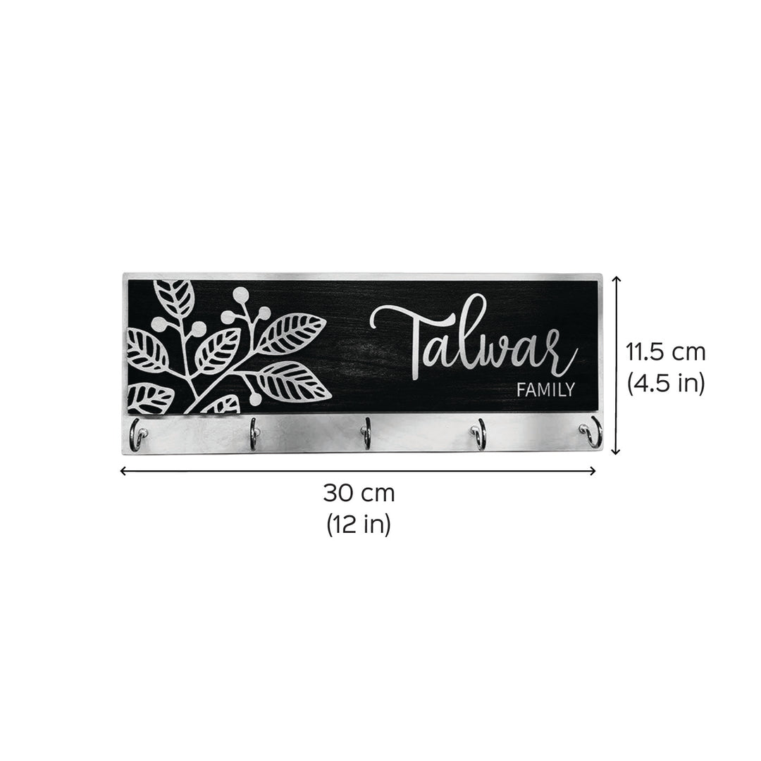 Printed Wooden Rectangle Nameplate With Key Holder