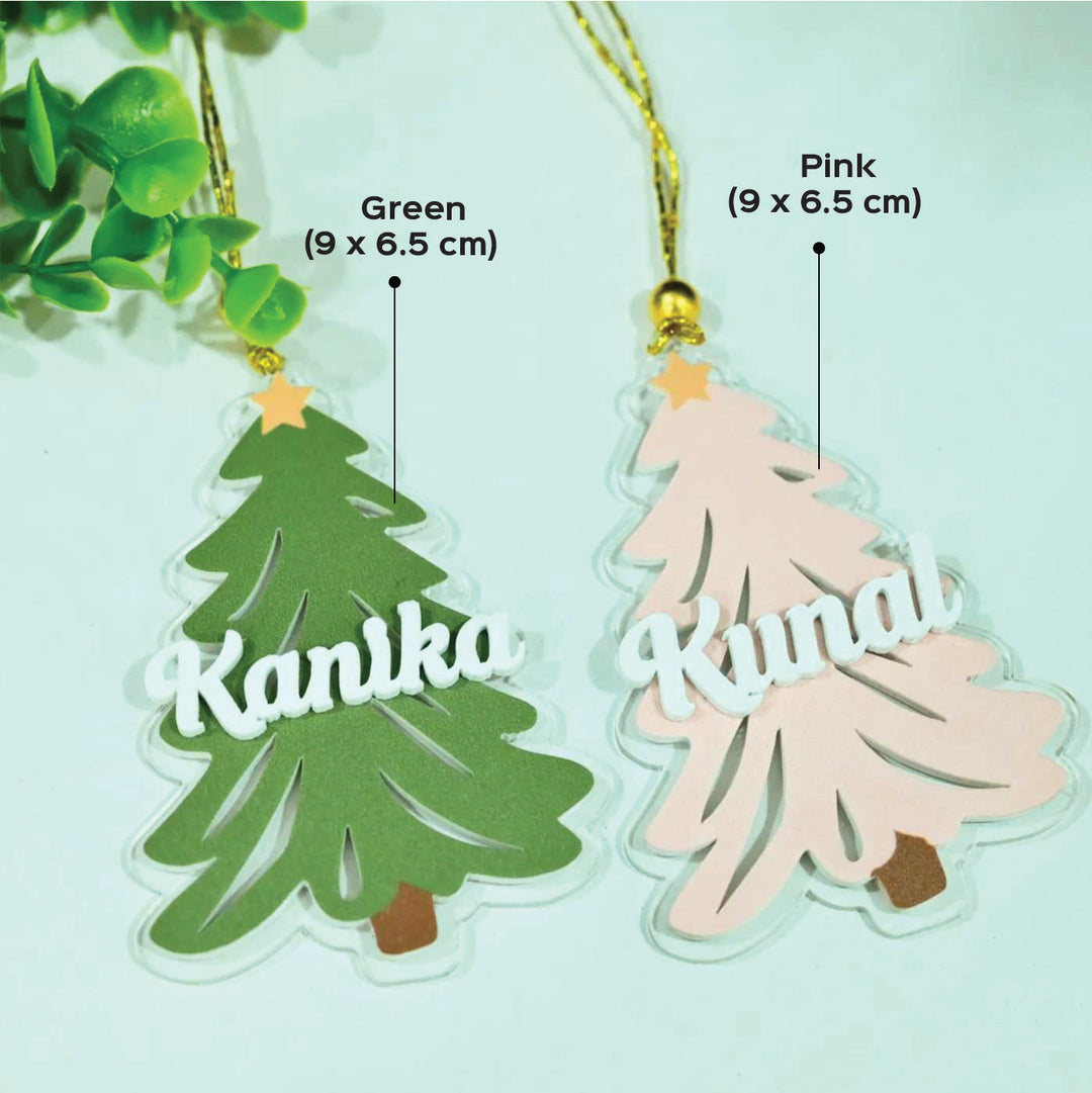 Personalized Xmas Tree Shaped Acrylic Ornament For Christmas Tree Decoration