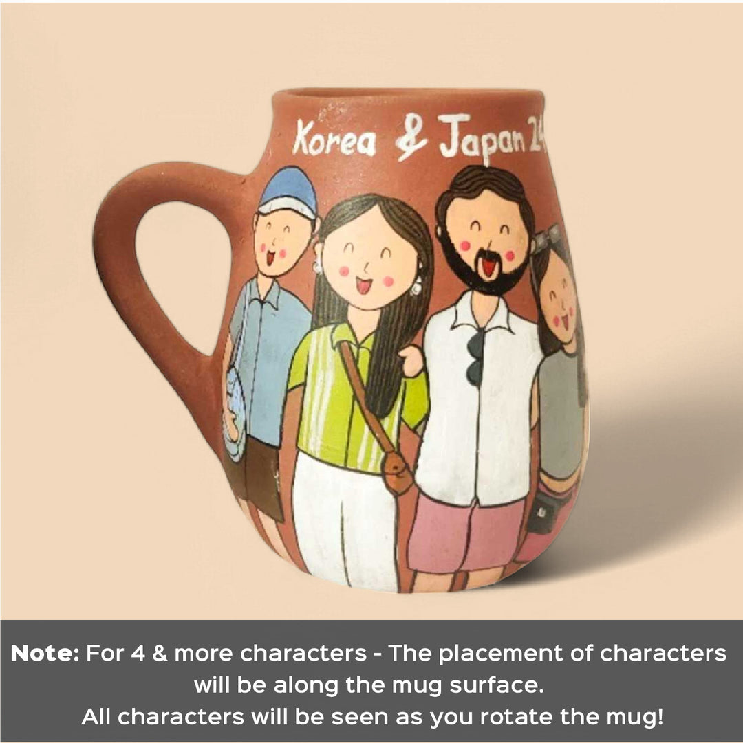 Personalised Terracotta Mugs with Photo Based Caricatures