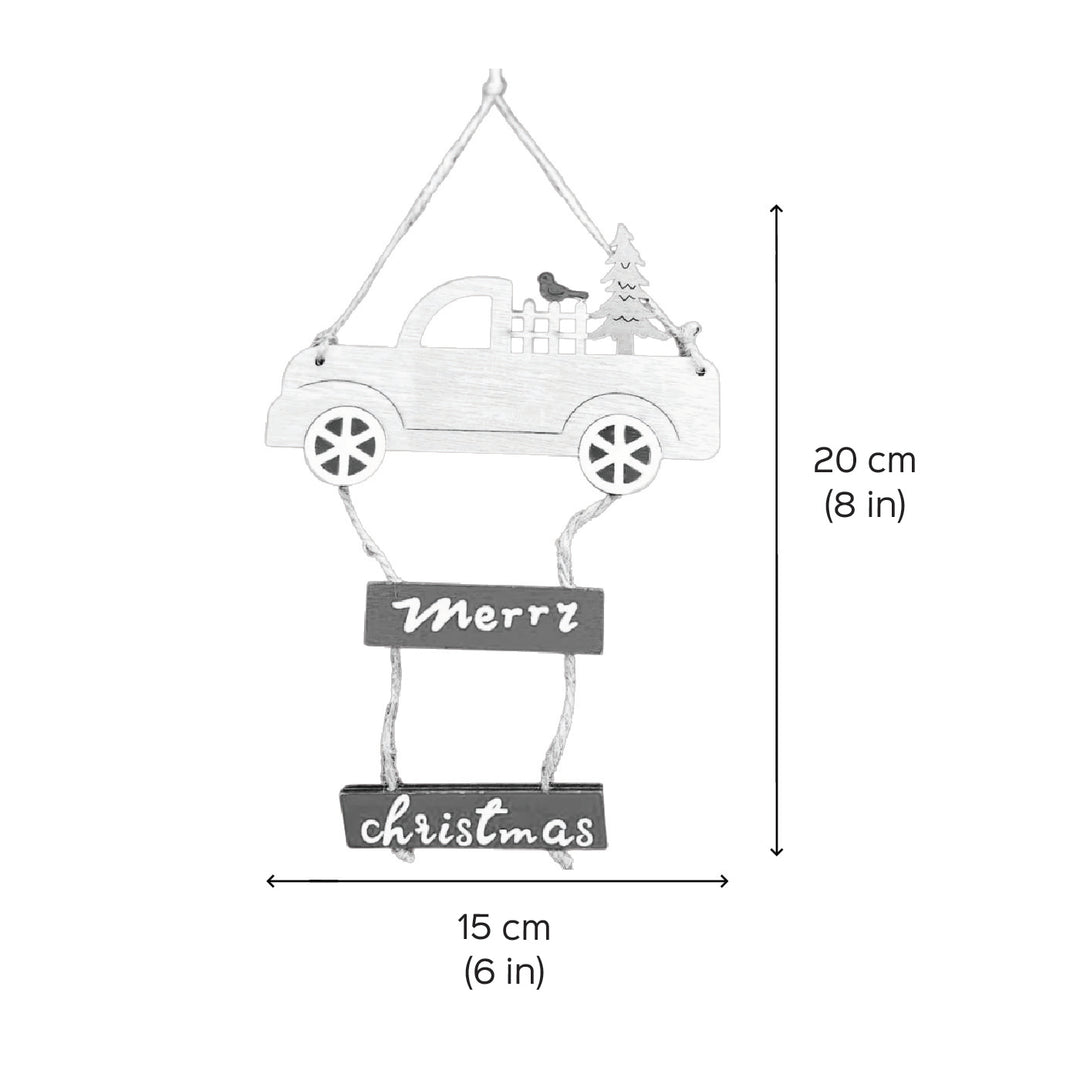 Handmade Truck Wooden Ornaments For Christmas Tree Decoration