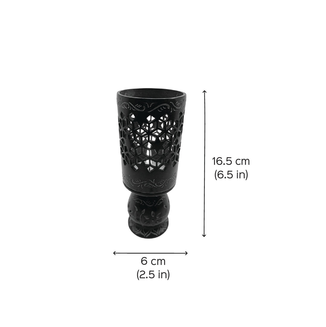 Handmade Black Hamiz Modern Lattice Candle Holder