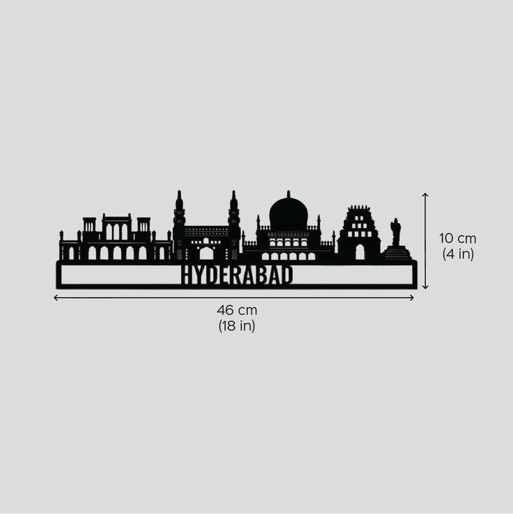 Printed Black Wooden Pune City Skyline Wall Decor